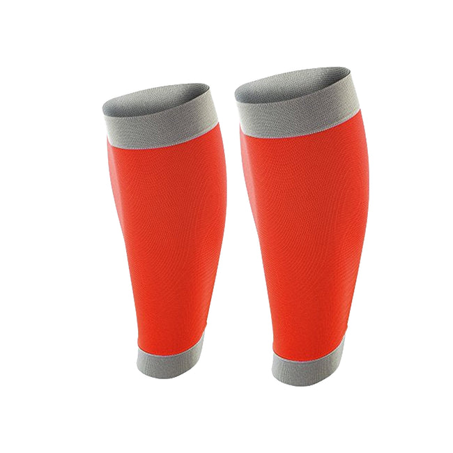 Orange-Grey - Back - Spiro Adult Unisex Contrast Compression Calf Guards