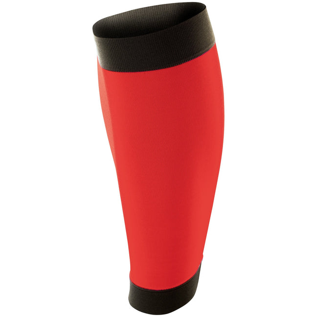 Red-Black - Front - Spiro Adult Unisex Contrast Compression Calf Guards