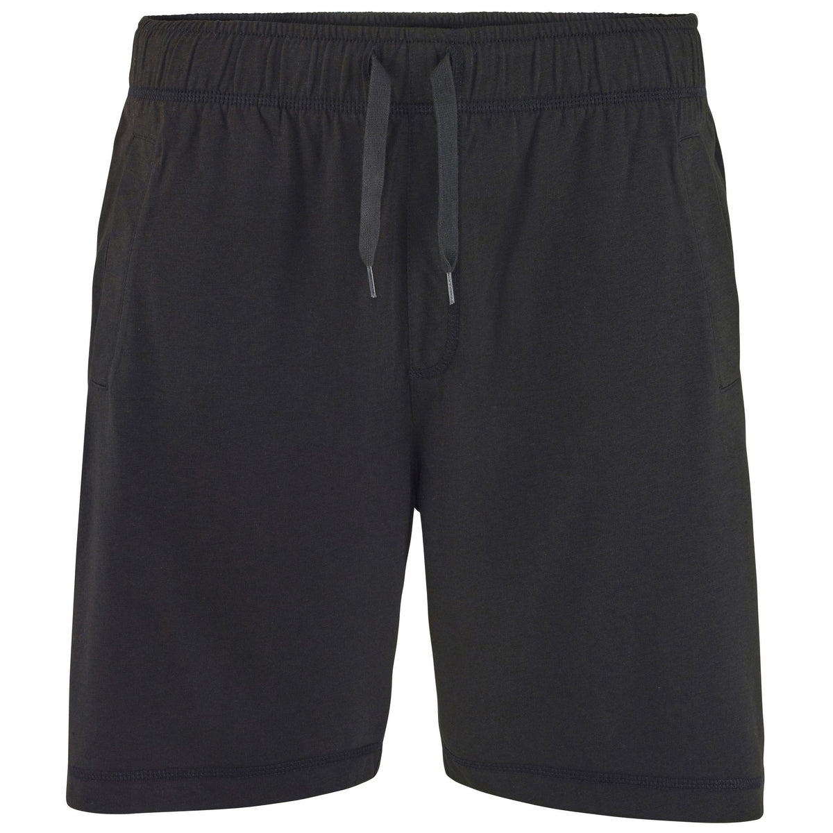 Black - Front - Comfy Co Mens Elasticated Lounge Shorts