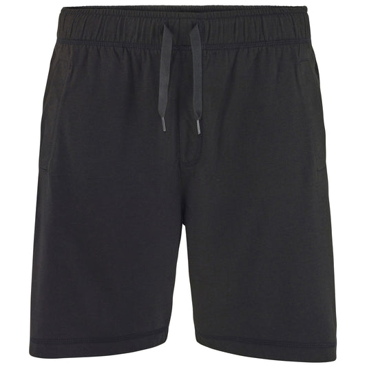 Black - Front - Comfy Co Mens Elasticated Lounge Shorts