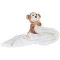 Cream-Brown - Front - Mumbles Baby Boys-Girls Plush Monkey Comforter Blanket