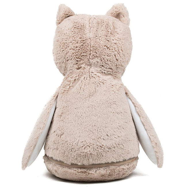 Light Brown - Back - Mumbles Childrens-Kids Zippie Owl Soft Plush Toy