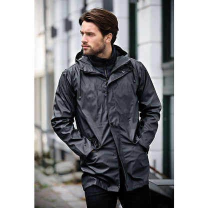 Charcoal - Side - Nimbus Mens Huntington Hooded Waterproof Fashion Raincoat