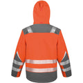 Orange - Back - Result Safeguard Mens Dynamic Hi-Visibility Softshell Work Coat