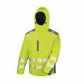 Yellow - Front - Result Safeguard Mens Dynamic Hi-Visibility Softshell Work Coat