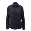 Black- Royal - Front - Alexandra Womens-Ladies Roll Sleeve Hospitality Work Long Sleeve Shirt