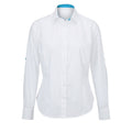 White- Peacock - Front - Alexandra Womens-Ladies Roll Sleeve Hospitality Work Long Sleeve Shirt