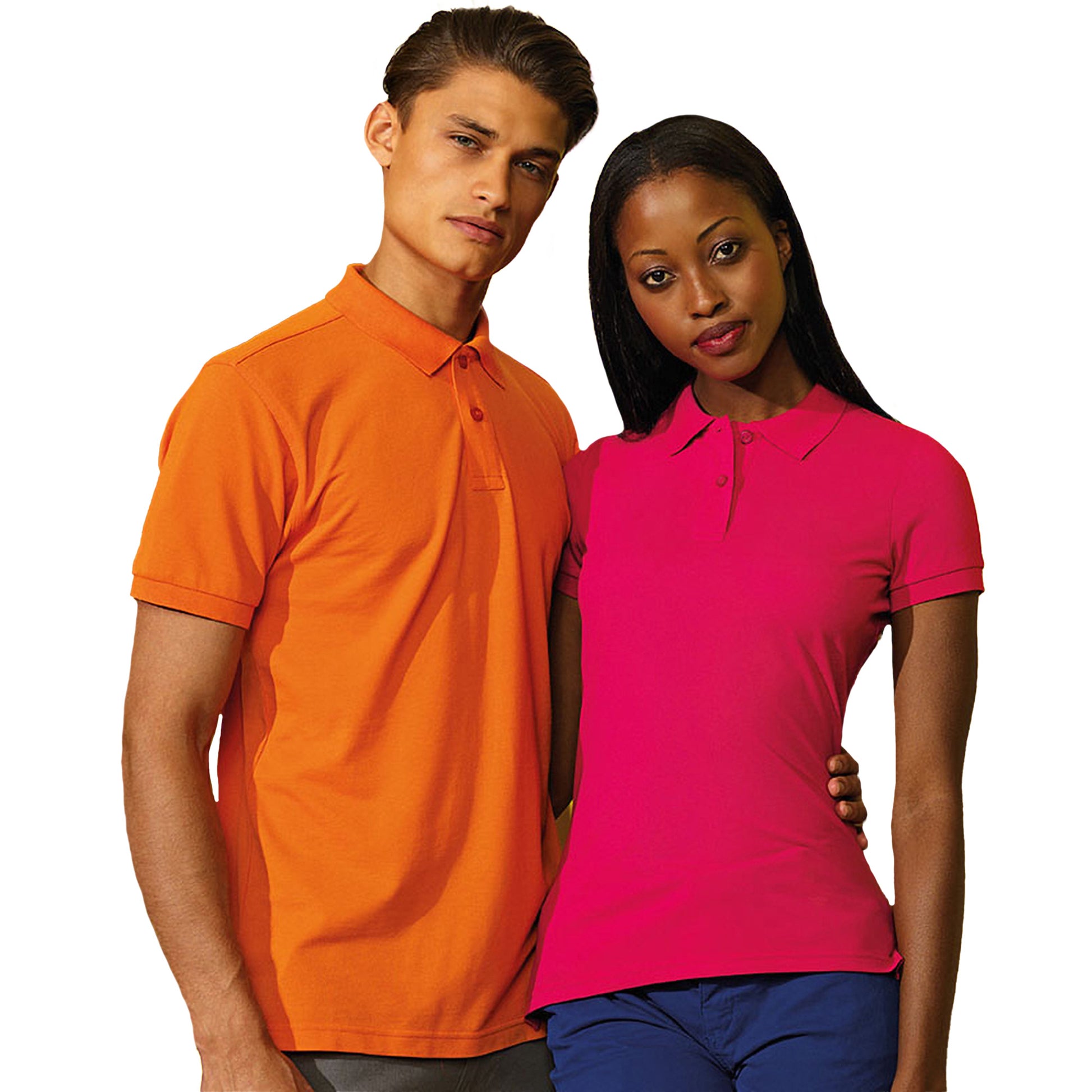 Orange - Back - Asquith & Fox Mens Short Sleeve Performance Blend Polo Shirt