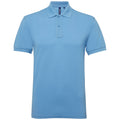 Cornflower - Front - Asquith & Fox Mens Short Sleeve Performance Blend Polo Shirt