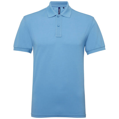 Cornflower - Front - Asquith & Fox Mens Short Sleeve Performance Blend Polo Shirt