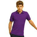 Purple - Back - Asquith & Fox Mens Short Sleeve Performance Blend Polo Shirt