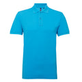 Turquoise - Front - Asquith & Fox Mens Short Sleeve Performance Blend Polo Shirt