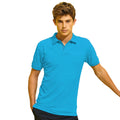 Turquoise - Back - Asquith & Fox Mens Short Sleeve Performance Blend Polo Shirt