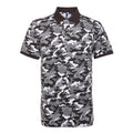 Camo Grey - Front - Asquith & Fox Mens Short Sleeve Camo Print Polo Shirt