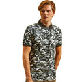 Camo Grey - Back - Asquith & Fox Mens Short Sleeve Camo Print Polo Shirt
