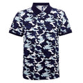 Camo Blue - Front - Asquith & Fox Mens Short Sleeve Camo Print Polo Shirt