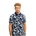Camo Blue - Back - Asquith & Fox Mens Short Sleeve Camo Print Polo Shirt