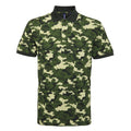 Camo Green - Front - Asquith & Fox Mens Short Sleeve Camo Print Polo Shirt
