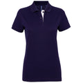 Navy- White - Front - Asquith & Fox Womens-Ladies Short Sleeve Contrast Polo Shirt