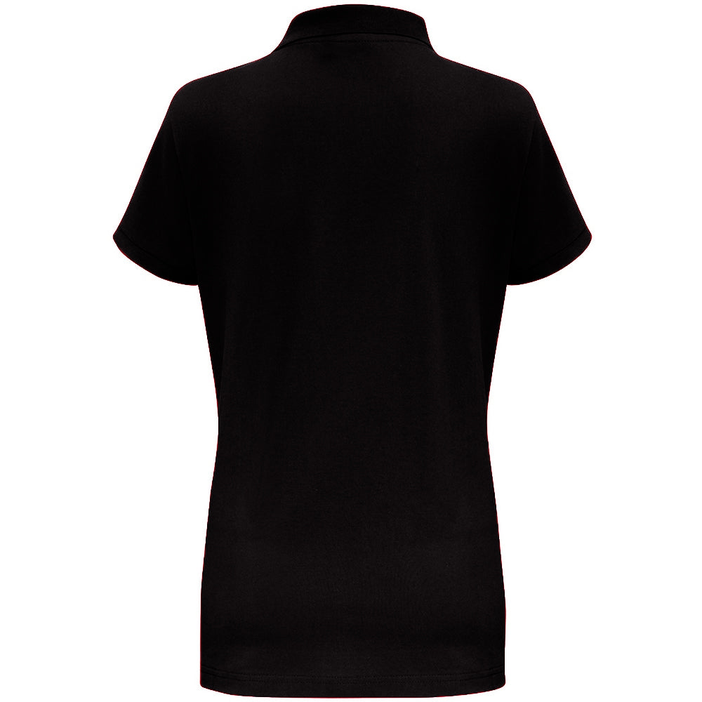 Black- Red - Back - Asquith & Fox Womens-Ladies Short Sleeve Contrast Polo Shirt