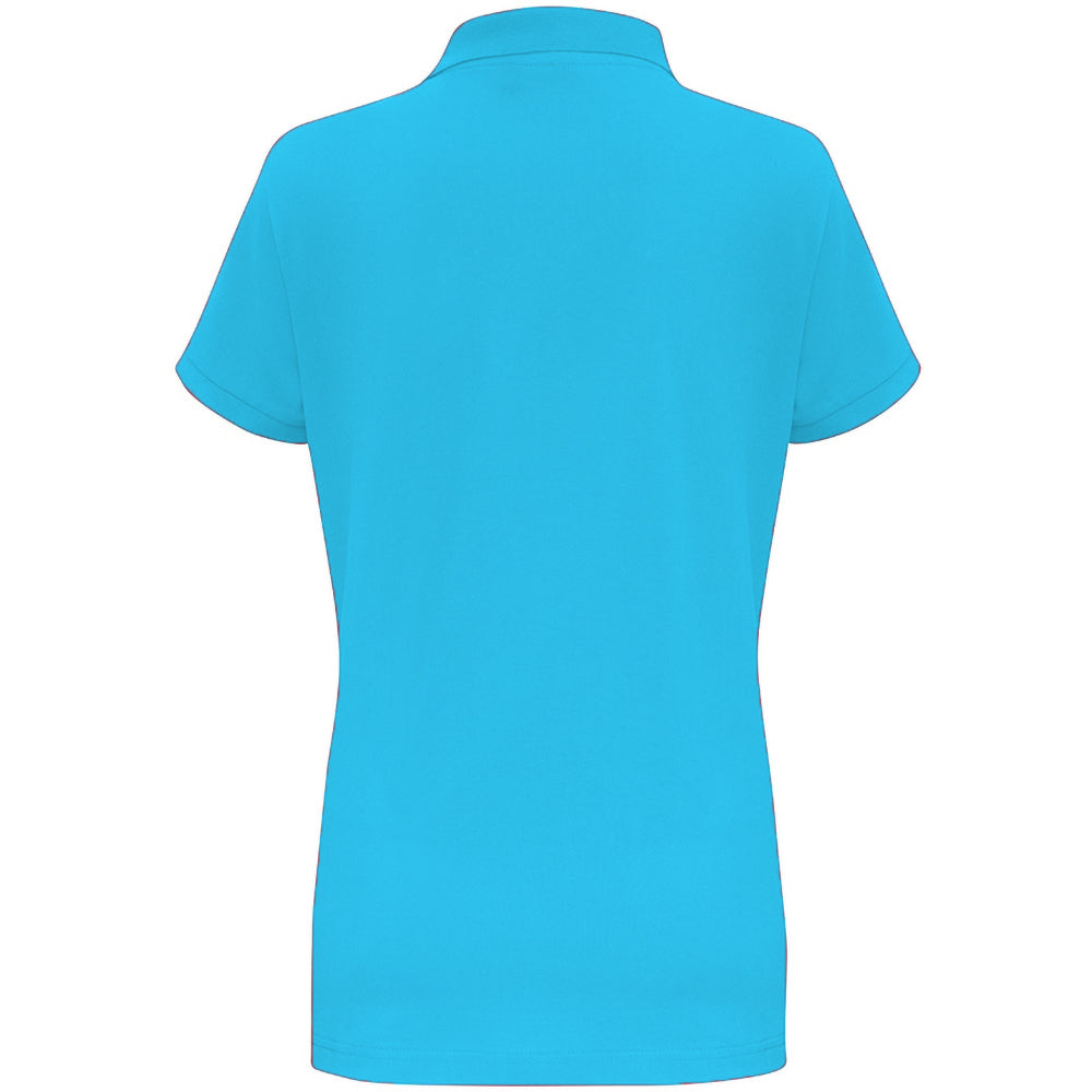 Turquoise- Red - Back - Asquith & Fox Womens-Ladies Short Sleeve Contrast Polo Shirt