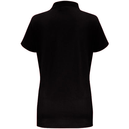 Black- White - Back - Asquith & Fox Womens-Ladies Short Sleeve Contrast Polo Shirt