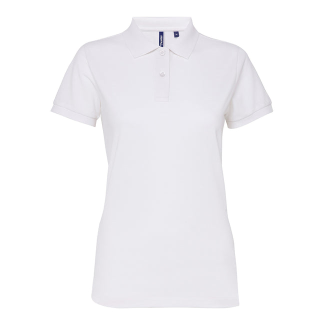White - Front - Asquith & Fox Womens-Ladies Short Sleeve Performance Blend Polo Shirt