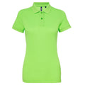 Neon Green - Front - Asquith & Fox Womens-Ladies Short Sleeve Performance Blend Polo Shirt