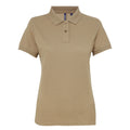 Khaki - Front - Asquith & Fox Womens-Ladies Short Sleeve Performance Blend Polo Shirt
