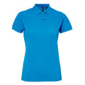 Sapphire - Front - Asquith & Fox Womens-Ladies Short Sleeve Performance Blend Polo Shirt