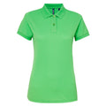 Lime - Front - Asquith & Fox Womens-Ladies Short Sleeve Performance Blend Polo Shirt