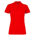 Red - Front - Asquith & Fox Womens-Ladies Short Sleeve Performance Blend Polo Shirt