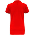 Red - Back - Asquith & Fox Womens-Ladies Short Sleeve Performance Blend Polo Shirt