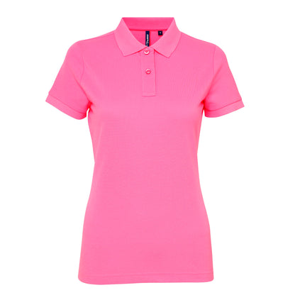 Neon Pink - Front - Asquith & Fox Womens-Ladies Short Sleeve Performance Blend Polo Shirt