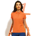 Orange - Side - Asquith & Fox Womens-Ladies Short Sleeve Performance Blend Polo Shirt
