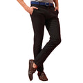 Black - Back - Asquith & Fox Mens Slim Fit Cotton Chino Trousers