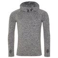 Grey Melange - Front - AWDis Just Cool Mens Cowl Neck Long Sleeve Baselayer Top