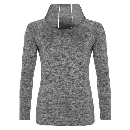 Grey Melange - Back - AWDis Just Cool Womens-Ladies Girlie Cowl Neck Baselayer Top