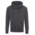 Charcoal - Front - AWDis Hoods Mens Cross Neck Hoodie