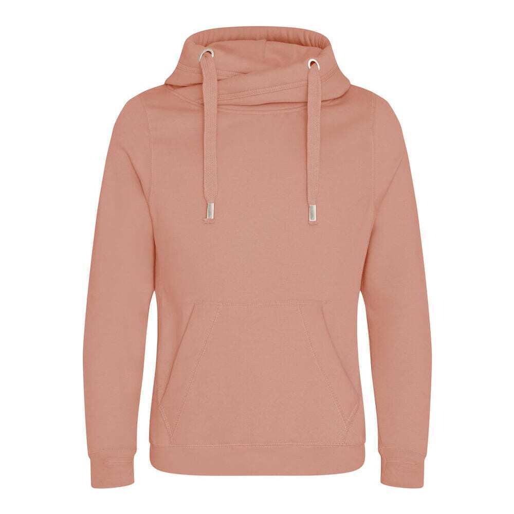 Dusty Pink - Front - AWDis Hoods Mens Cross Neck Hoodie