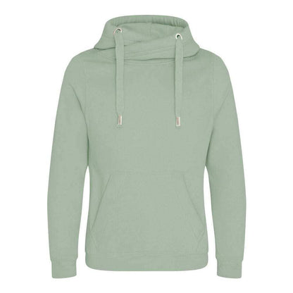Dusty Green - Front - AWDis Hoods Mens Cross Neck Hoodie