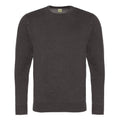 Washed Charcoal - Front - AWDis Hoods Mens Long Sleeve Washed Look Sweatshirt