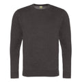 Washed Charcoal - Front - AWDis Hoods Mens Long Sleeve Washed Look Sweatshirt