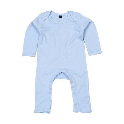 Dusty Blue - Front - Babybugz Unisex Baby Long Sleeved Rompersuit