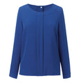 Royal Blue - Front - Brook Taverner Womens-Ladies Roma Crepe De Chine Long Sleeved Blouse