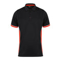 Black-Red-White - Front - Finden & Hales Mens TopCool Short Sleeve Contrast Polo Shirt