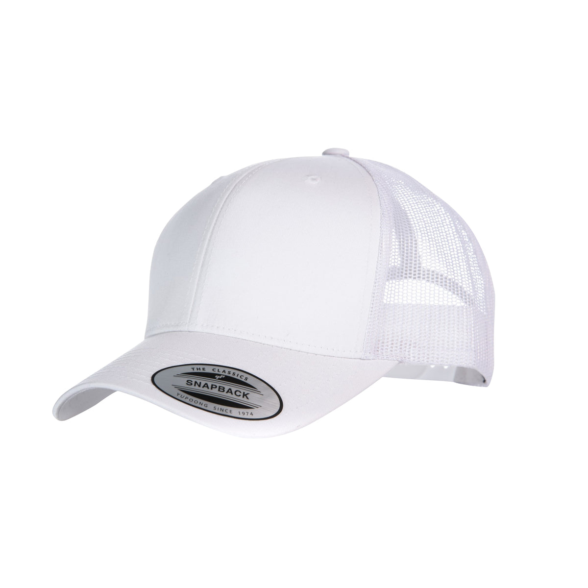 White-White - Front - Yupoong Flexfit Retro Snapback Trucker Cap