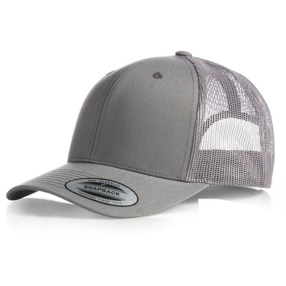 Navy-White - Side - Yupoong Flexfit Retro Snapback Trucker Cap
