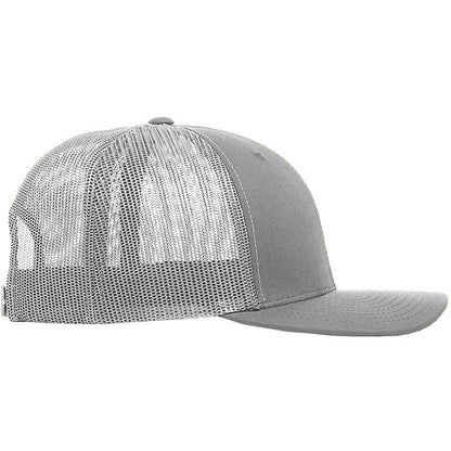 SIlver - Back - Yupoong Flexfit Retro Snapback Trucker Cap