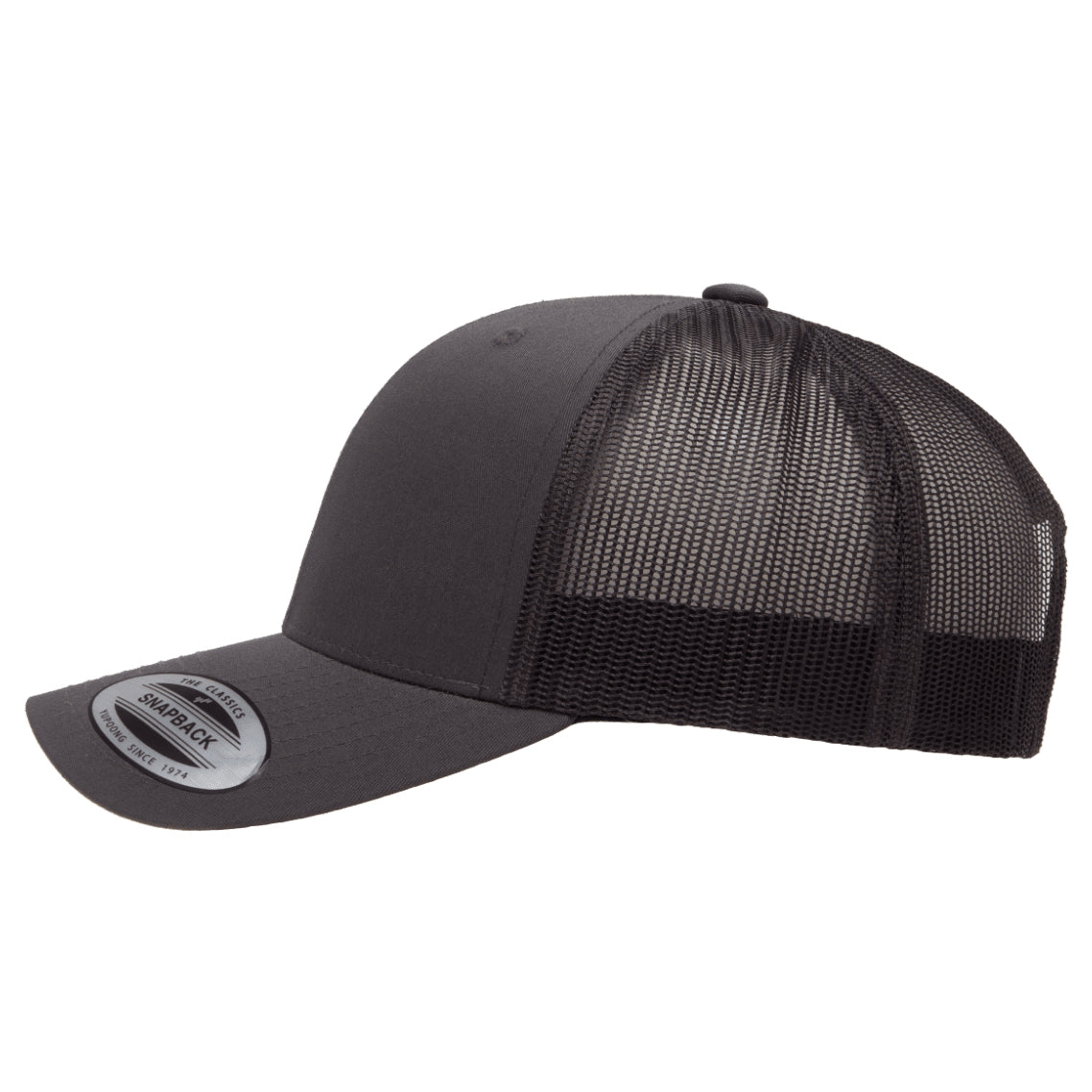 DK GRY - Back - Yupoong Flexfit Retro Snapback Trucker Cap
